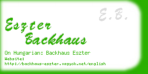 eszter backhaus business card